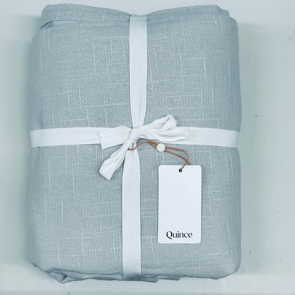 NWT QUINCE Set Of 2 48x84 Cotton Slub Room Darkening Curtains Cloud 6510 - Picture 8 of 12